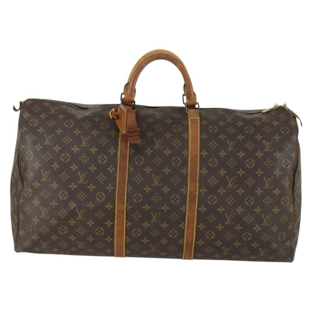Louis Vuitton Monogram Keepall 60 Travel Bag Brown